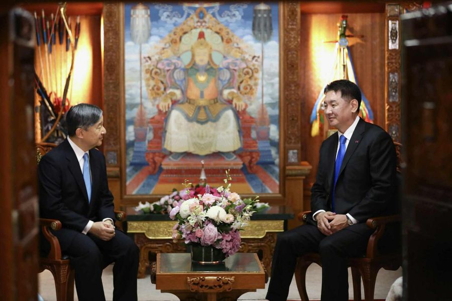 President of Mongolia and First Lady Hold Official Meeting with Their Majesties the Emperor and Empress of Japan