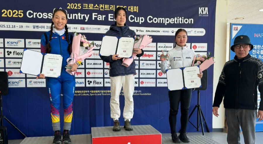 Mongolian Skier Wins Silver Medal at '2025 Cross-Country Far East Cup'
